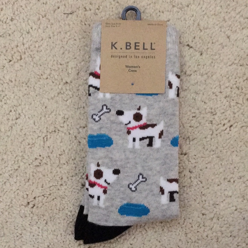 Brand new K. Bell socks - dog with bone